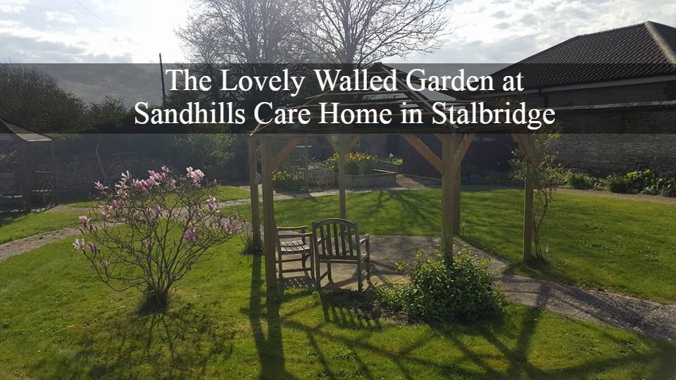 The walled garden at sandhills care home in stalbridge